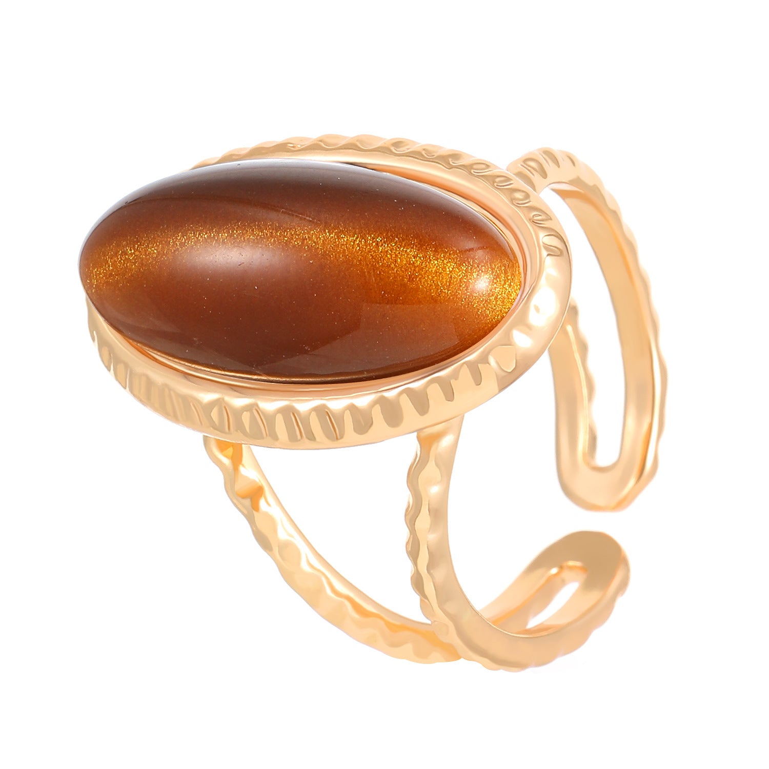 Wholesale Vintage Turquoise Tiger' s Eye Open Ring